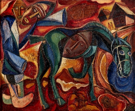 David Burliuk, His Beloved Horse, 1927